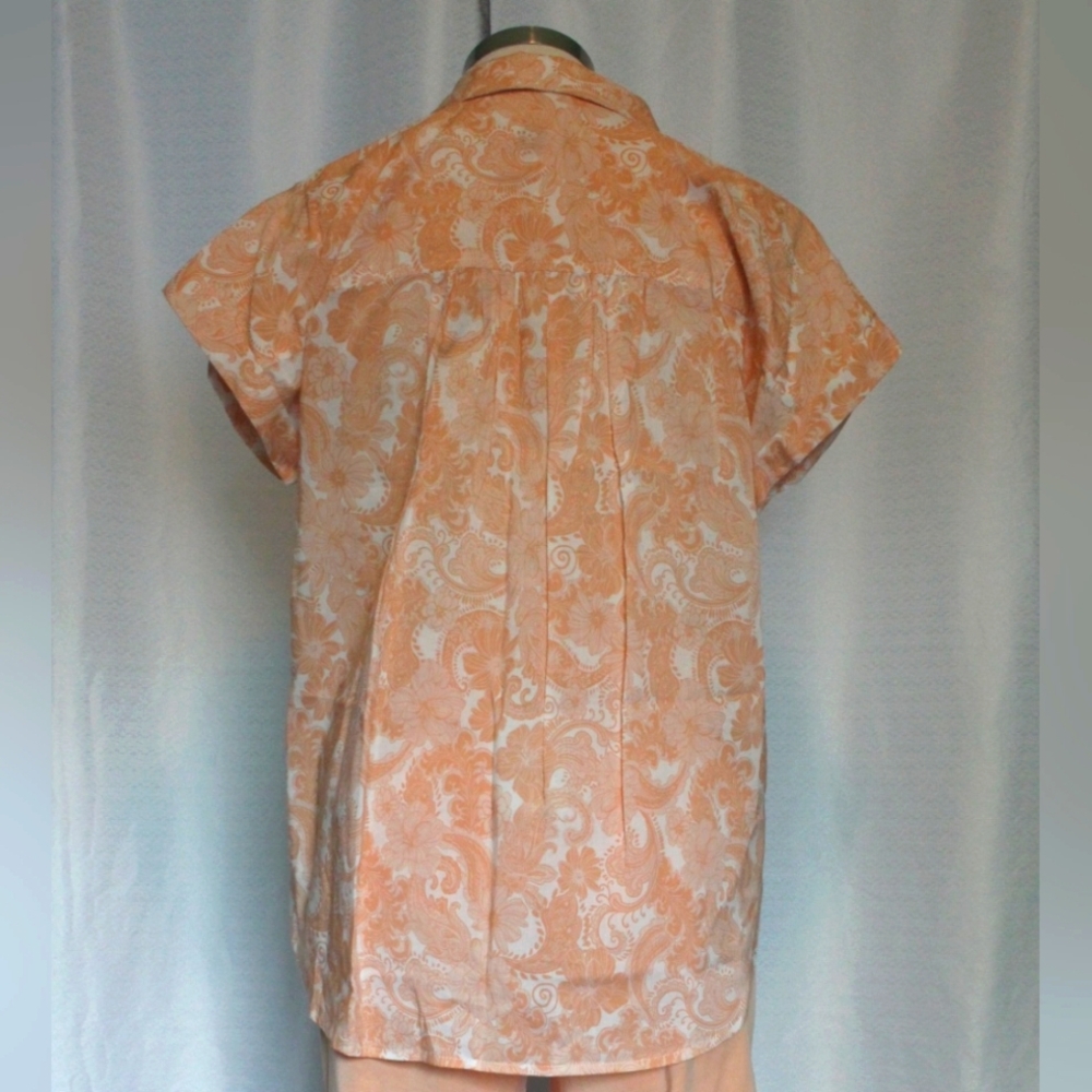 Ecru NWT Sheer Floral Button-Up Blouse – Hutton Style, Size S - Picture 3 of 7